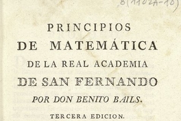 Portada de Principios de matemáticas de la Real Academia de San Fernando, volumen 3