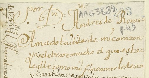 [Carta] 1754 al Maestre de Campo Dn. Andrés de Roxas[manuscrito]