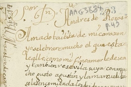 [Carta] 1754 al Maestre de Campo Dn. Andrés de Roxas[manuscrito]