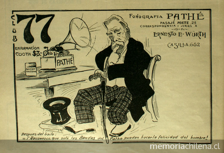 Anuncio publicitario Fonografía Pathé, 1906