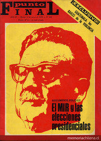 Portada de Punto Final, número 104, 12 de mayo de 1970