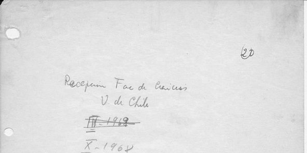 Recepción Facultad de Ciencias Universidad de Chile. Miembro académico. 1968, octubre. Archivo personal Joaquín Luco