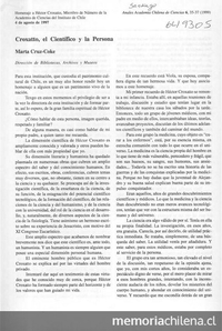 Croxatto, el científico y la persona. Anales Academia Chilena de Ciencias, nº 6, (1999)
