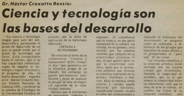 La ciencia y la tecnología son las bases del desarrollo