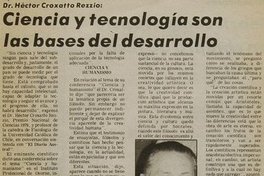 La ciencia y la tecnología son las bases del desarrollo