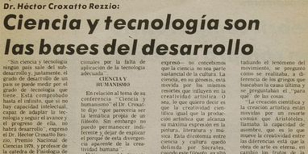 La ciencia y la tecnología son las bases del desarrollo