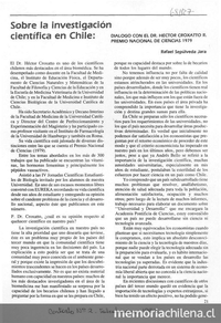 Sobre la investigación científica en Chile: diálogo con el Dr. Héctor Croxatto