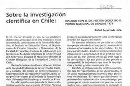 Sobre la investigación científica en Chile: diálogo con el Dr. Héctor Croxatto
