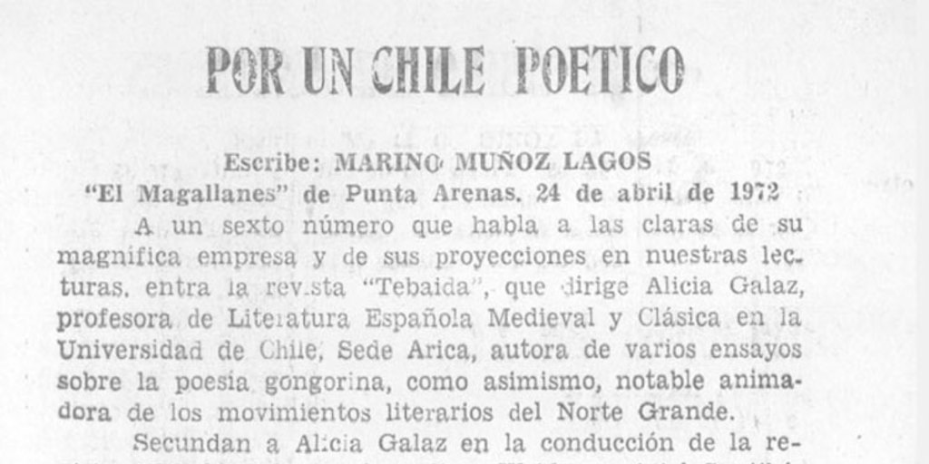 Por un Chile poético