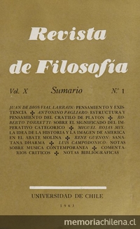 Revista de filosofía Vol.10:no.1 (1963:jul.)