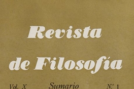 Revista de filosofía Vol.10:no.1 (1963:jul.)