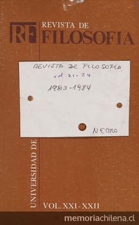 Revista de filosofía Vol.21(1983)-24 (1984)