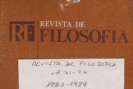 Revista de filosofía Vol.21(1983)-24 (1984)