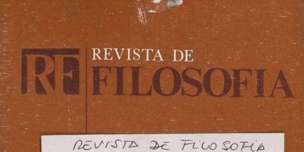 Revista de filosofía Vol.21(1983)-24 (1984)