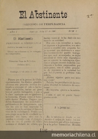 El abstinente 1897-1903 (Santiago : Imp. Popular)
