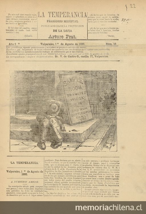 La temperancia Año 2: nº15, 1 de agosto de 1893