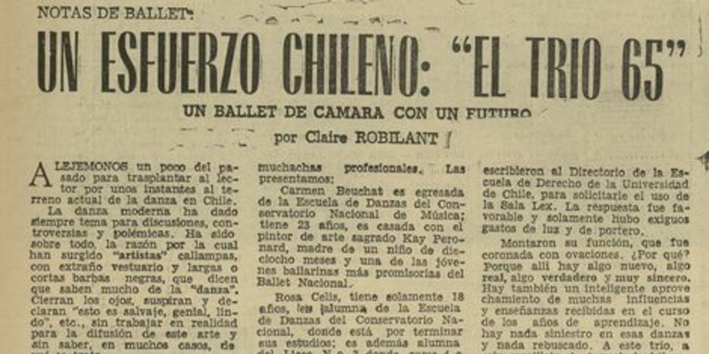 Un esfuerzo chileno: Trío 65