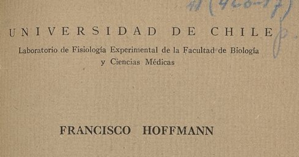 Sobre la necesidad de crear el Instituto de Fisiología de la Facultad de Biología y Ciencias Médicas. Santiago: Ed. prensas de la Universidad de Chile,1936