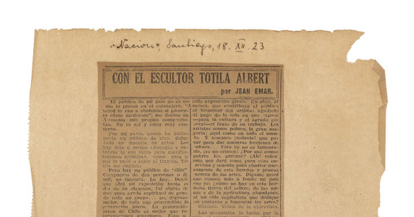 Con el escultor Tótila Albert