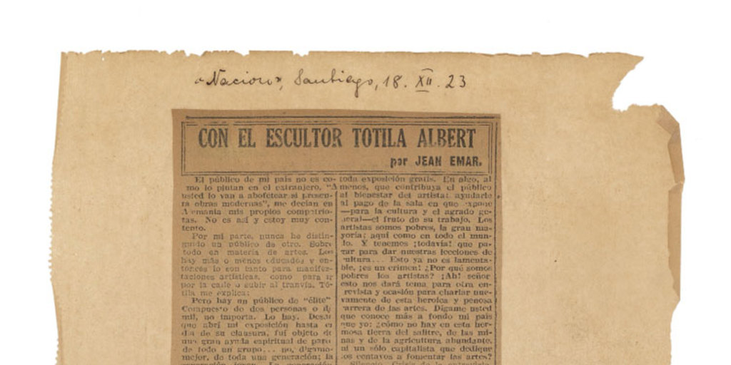 Con el escultor Tótila Albert