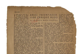 Ariel triunfador: José Enrique Rodó