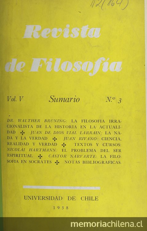 Revista de filosofía Vol.5:no.3 (dic. 1958)