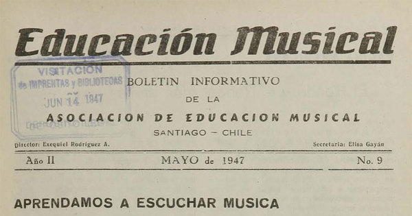 Educación musical: año II, número 9, mayo de 1947