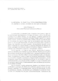 La memoria, el viaje y la nueva identidad judía en América Latina  [artículo] Gilda Waldman M.