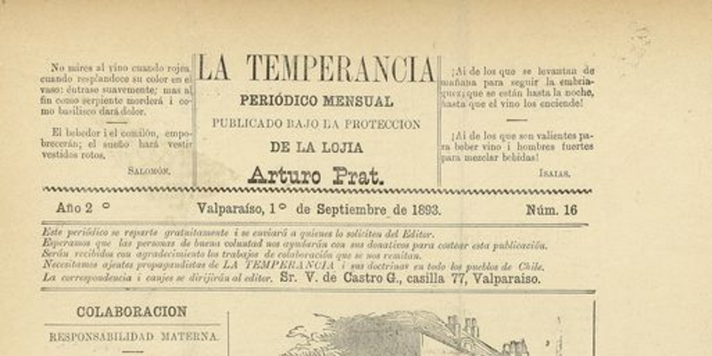 La temperancia Año 2: nº16, 1 de septiembre de 1893