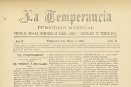 La temperancia Año 2: nº21, 6 de marzo de 1894