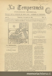 La temperancia Año 2: nº26, 9 de agosto de 1894