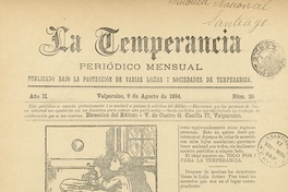 La temperancia Año 2: nº26, 9 de agosto de 1894