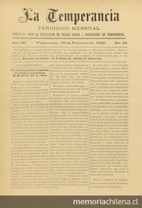 La temperancia Año 3: nº31, 19 de febrero de 1895