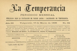 La temperancia Año 3: nº32, 10 de marzo de 1895