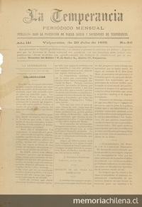 La temperancia Año 3: nº36, 20 de julio de 1895