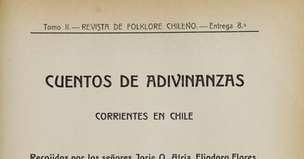 Cuentos de adivinanzas corrientes en Chile