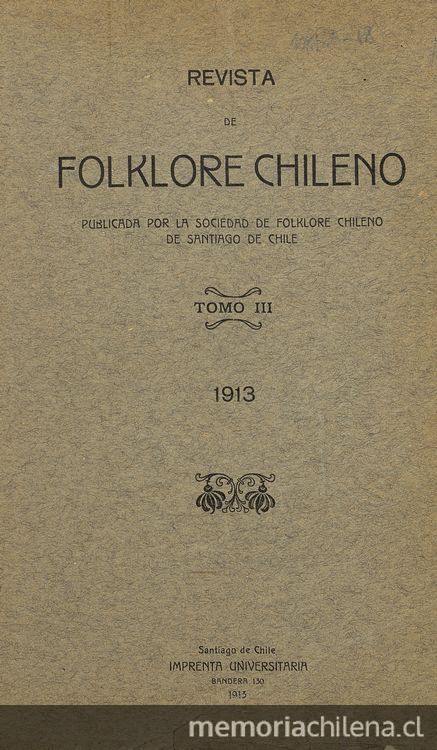 Cuarta y última comunicación a los miembros de la Sociedad del Folklore Chileno
