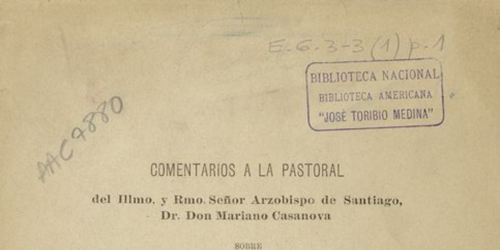 Comentarios a la pastoral del illmo. y Rmo. Señor Arzobispo de Santiago, Dr. Don Mariano Casanova sobre la intemperancia en la bebida.