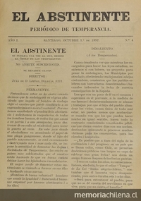 El Abstinente Año I: nº4, 1 de octubre de 1897