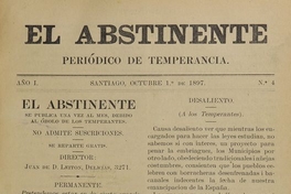 El Abstinente Año I: nº4, 1 de octubre de 1897