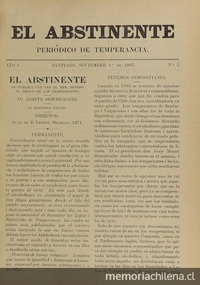 El Abstinente Año I: nº5, 1 de noviembre de 1897