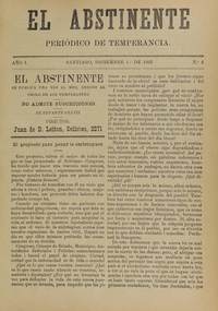 El Abstinente Año I: nº6, 1 de diciembre de 1897