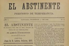 El Abstinente Año I: nº6, 1 de diciembre de 1897