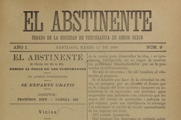 El Abstinente Año I: nº9, 1 de marzo de 1898