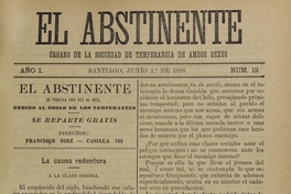 El Abstinente Año I: nº12, 1 de junio de 1898