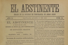 El Abstinente Año II: nº14, 1 de agosto de 1898