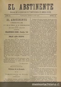 El Abstinente Año II: nº19, 1 de enero de 1899