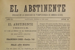 El Abstinente Año II: nº19, 1 de enero de 1899