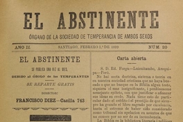 El Abstinente Año II: nº20, 1 de febrero de 1899