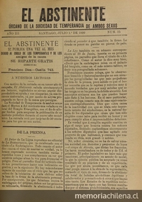 El Abstinente Año III: nº25, 1 de julio de 1899